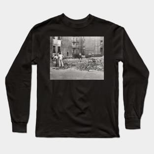 Boys Playing Sandlot Ball, 1954. Vintage Photo Long Sleeve T-Shirt